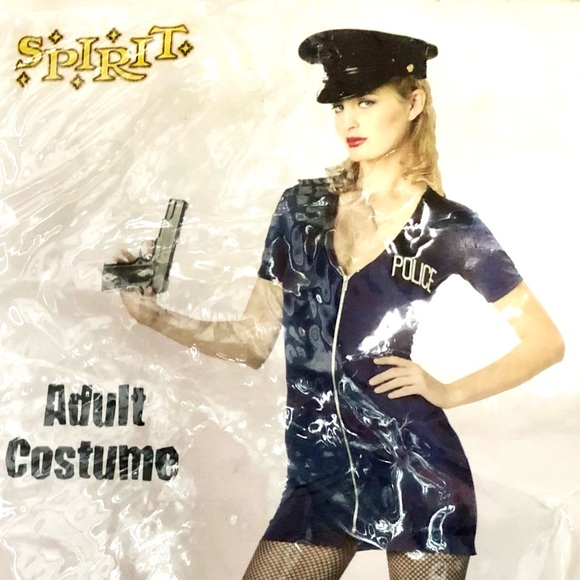 đSPIRIT HALLOWEEN Sexy Rookie Womenâs Police Officer 3pc Costume set sizeM EUC - Picture 3 of 7